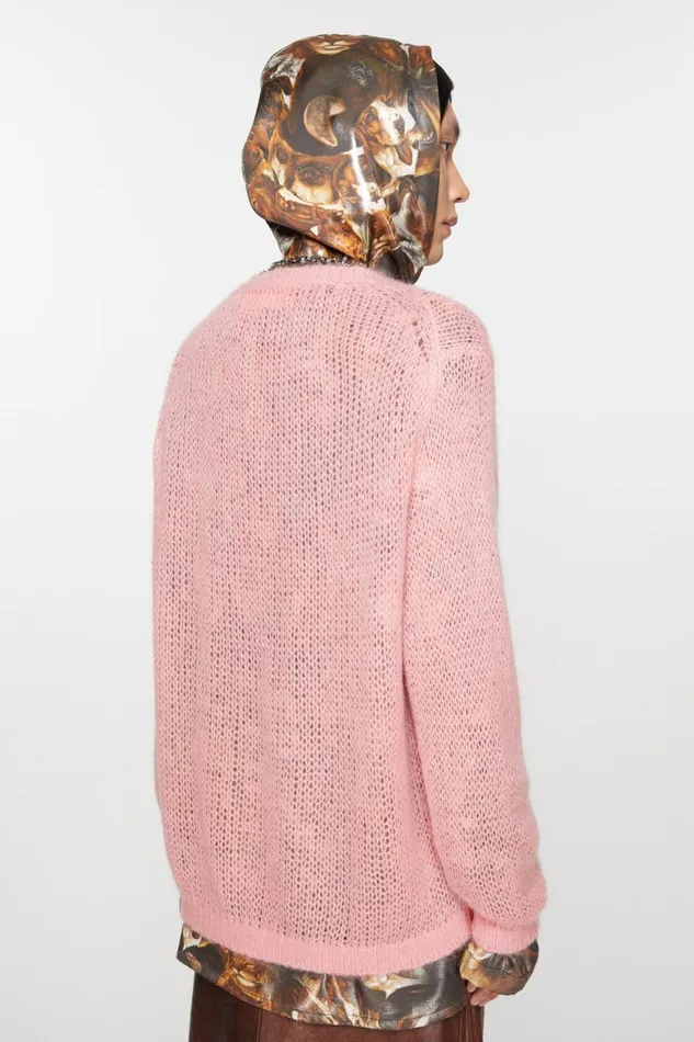 Men Crew Neck Sweater Blush Pink Acne Studios Knitwear