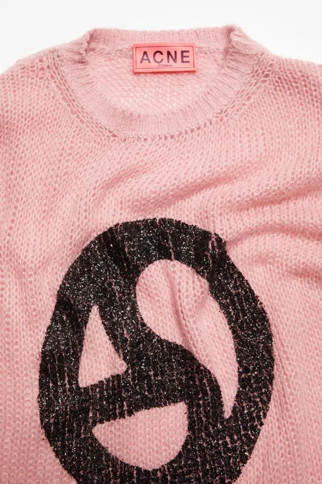 Men Crew Neck Sweater Blush Pink Acne Studios Knitwear