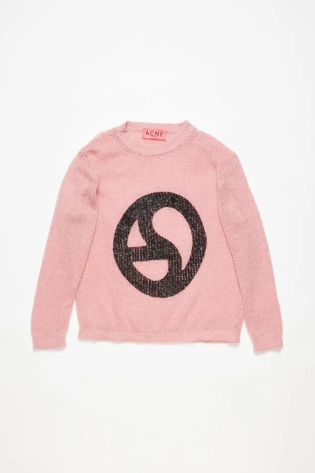 Men Crew Neck Sweater Blush Pink Acne Studios Knitwear