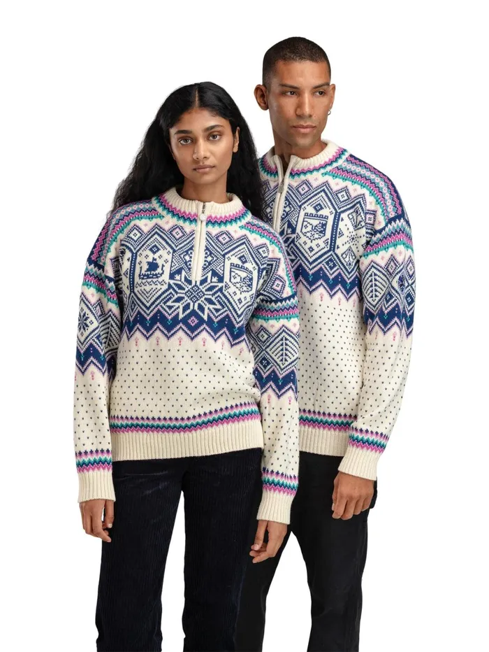 Men Dale Of Norway Halfzip 2025 Trondheim Wool Sweater