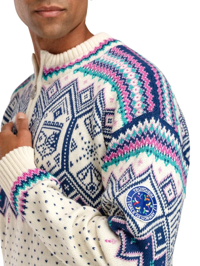 Men Dale Of Norway Halfzip 2025 Trondheim Wool Sweater