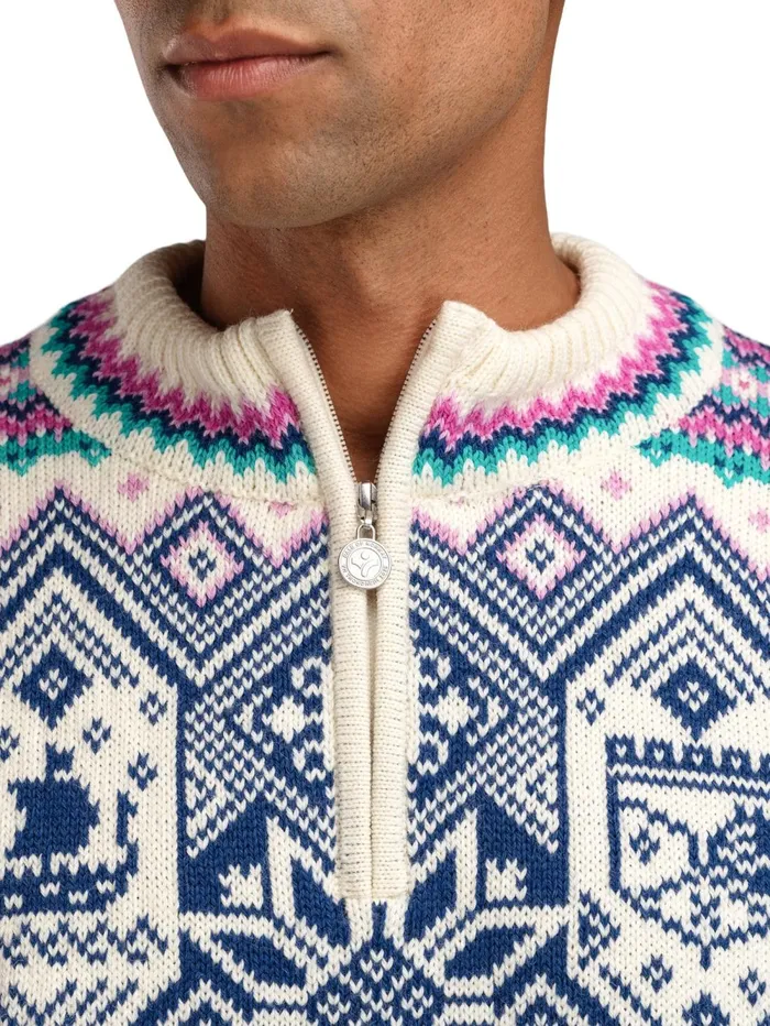 Men Dale Of Norway Halfzip 2025 Trondheim Wool Sweater