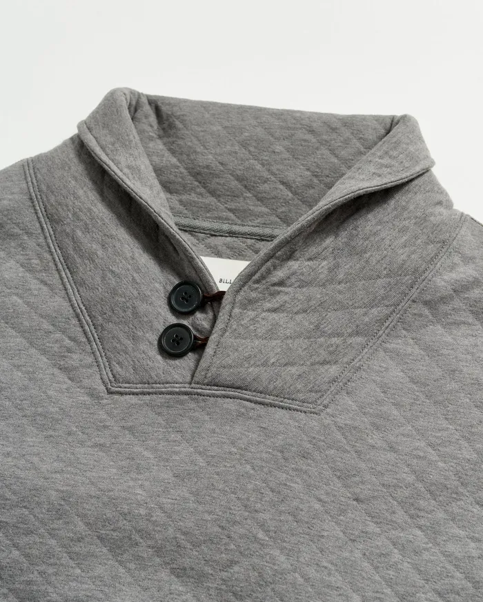 Men Diamond Quilt Shawl Medium Grey Billy Reid Sweaters and Sweatshirts
