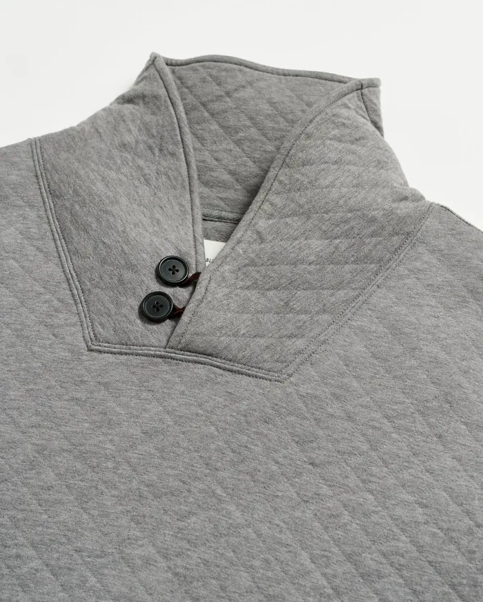 Men Diamond Quilt Shawl Medium Grey Billy Reid Sweaters and Sweatshirts