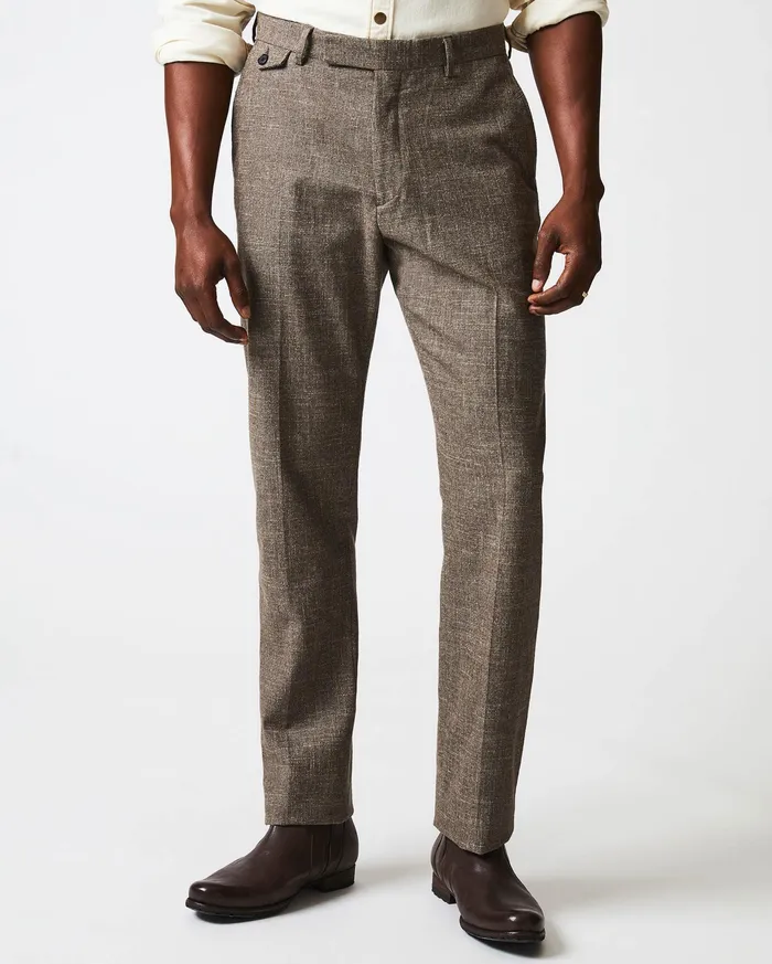 Men Flat Front Trouser Blackbrown Billy Reid Suiting