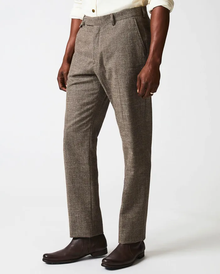 Men Flat Front Trouser Blackbrown Billy Reid Suiting