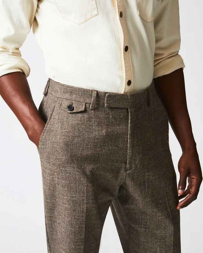 Men Flat Front Trouser Blackbrown Billy Reid Suiting