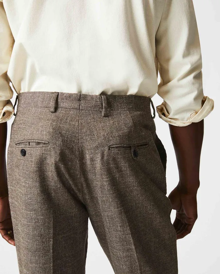 Men Flat Front Trouser Blackbrown Billy Reid Suiting