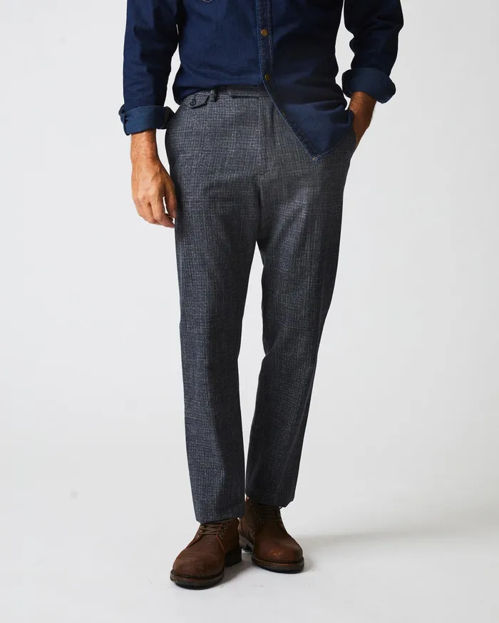 Men Flat Front Trouser Charcoal Billy Reid Suiting