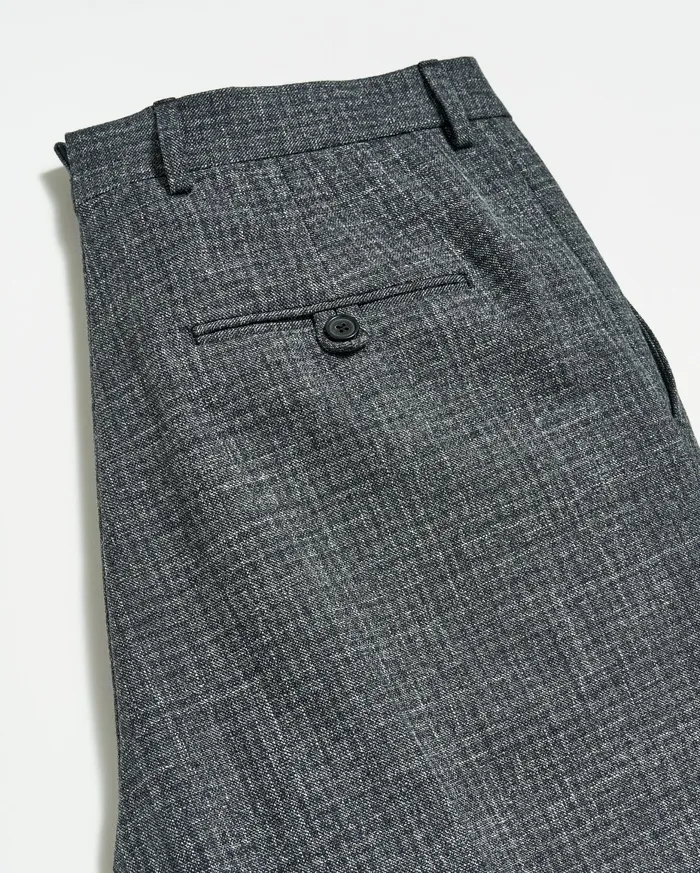 Men Flat Front Trouser Charcoal Billy Reid Suiting