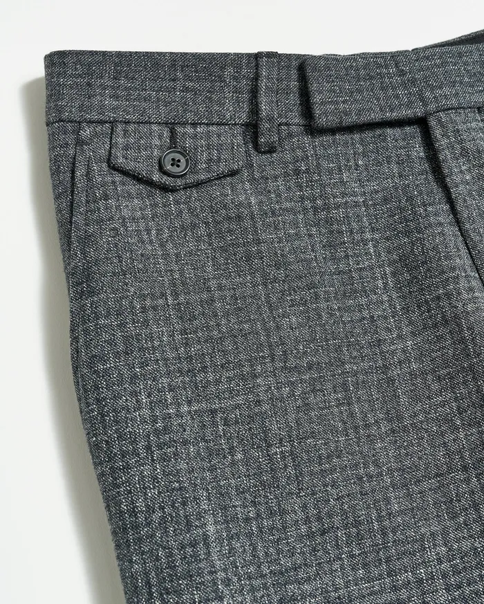 Men Flat Front Trouser Charcoal Billy Reid Suiting