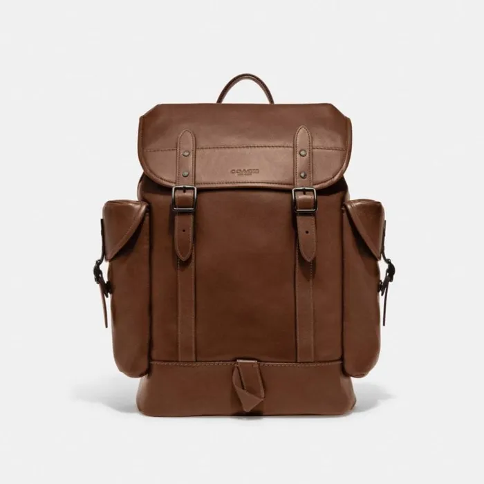 Men Hitch Backpack Dark Saddle Coach Backpacks