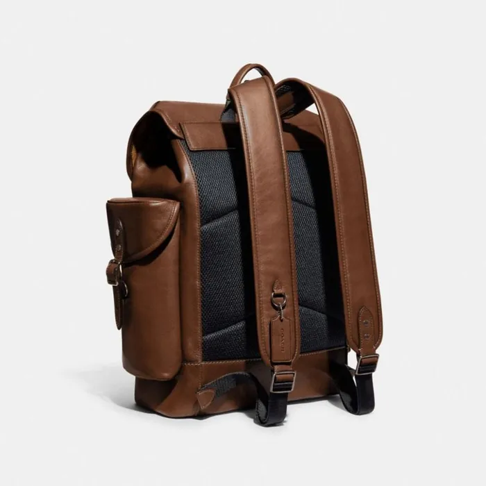 Men Hitch Backpack Dark Saddle Coach Backpacks