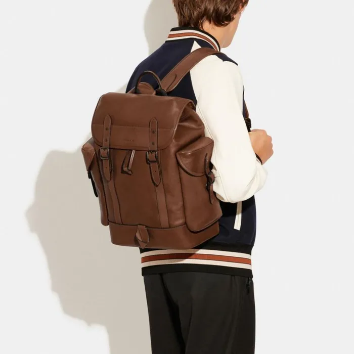 Men Hitch Backpack Dark Saddle Coach Backpacks