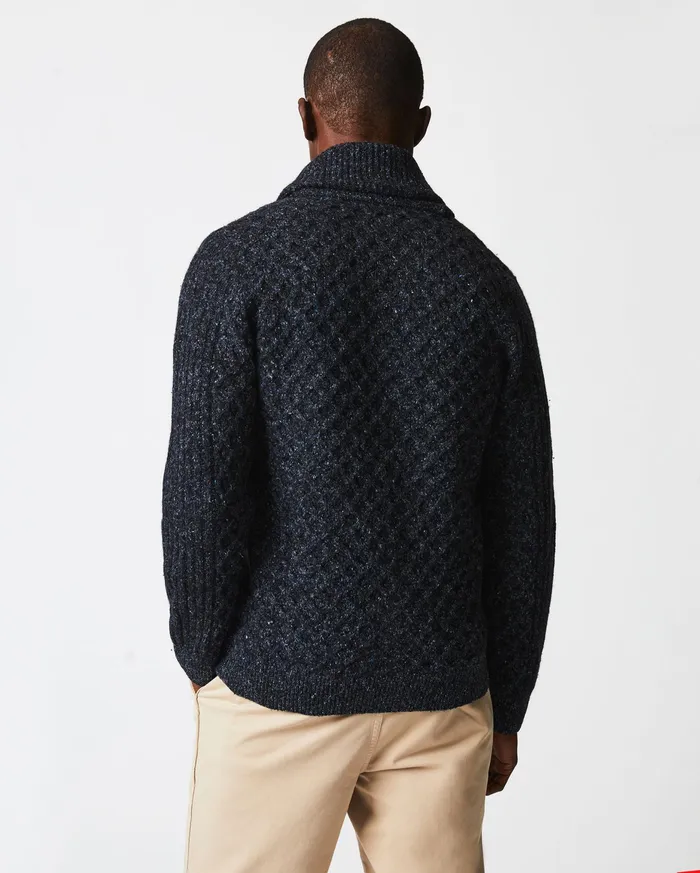 Men Honeycomb Cardigan Charcoal Billy Reid Sweaters and Sweatshirts