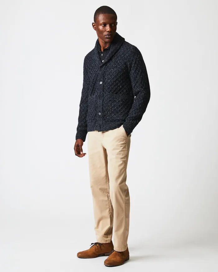 Men Honeycomb Cardigan Charcoal Billy Reid Sweaters and Sweatshirts