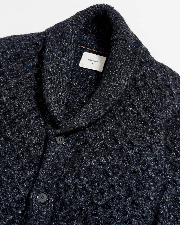 Men Honeycomb Cardigan Charcoal Billy Reid Sweaters and Sweatshirts