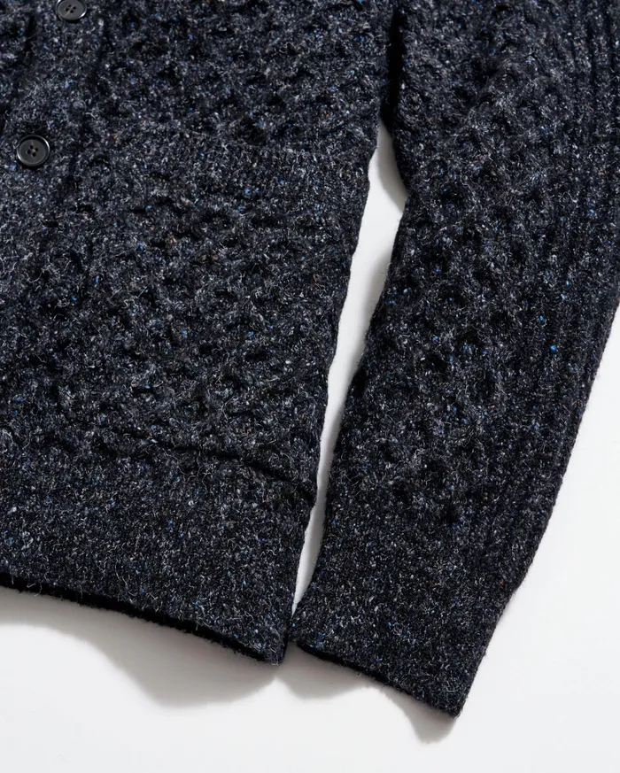 Men Honeycomb Cardigan Charcoal Billy Reid Sweaters and Sweatshirts