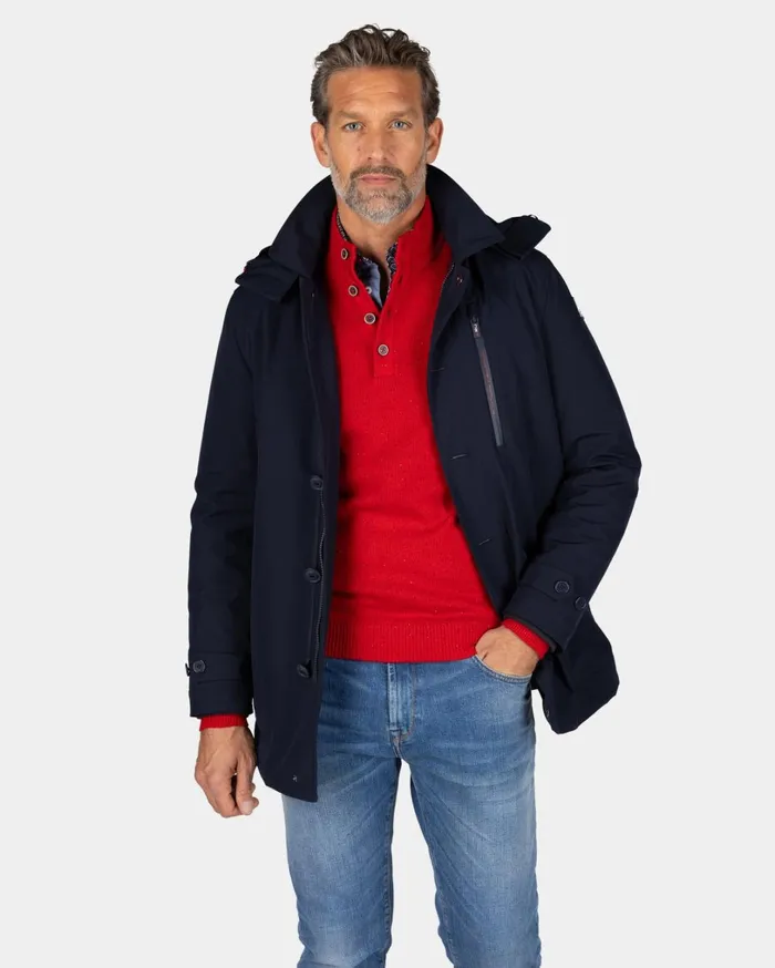 Men Jackets NZA New Zealand Auckland Dark Blue Parka With Hood 8211 Winter Navy
