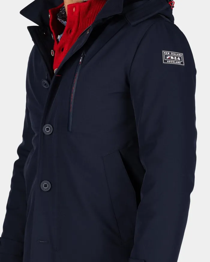 Men Jackets NZA New Zealand Auckland Dark Blue Parka With Hood 8211 Winter Navy