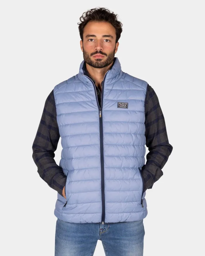 Men Jackets NZA New Zealand Auckland Light Blue Quilted Body Warmer 8211 Mineral Blue