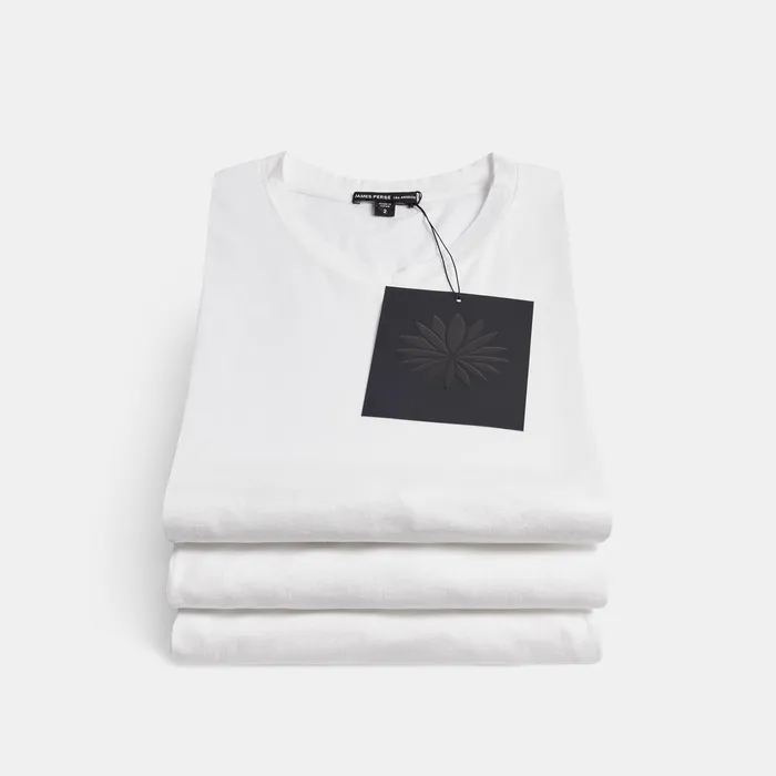 MEN James Perse GIFT SETS 3 Pack Luxe Lotus Jersey V Neck Tee White