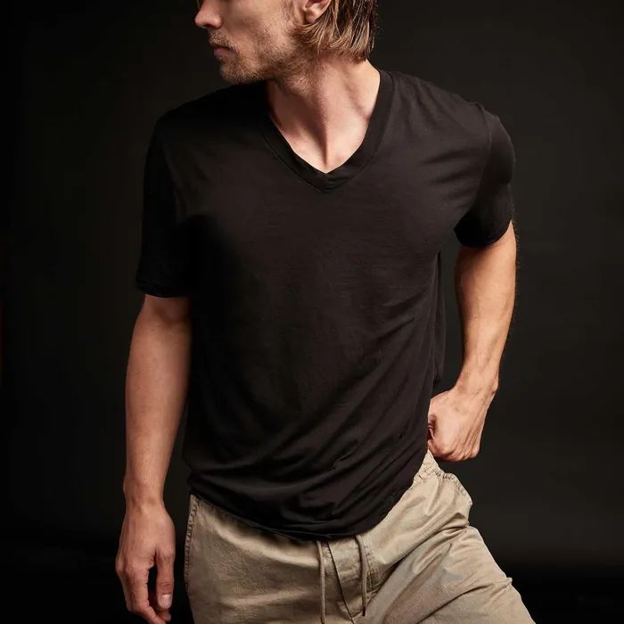 MEN James Perse GIFT SETS 3 Pack Short Sleeve V Neck Tee Blackwhitedeep