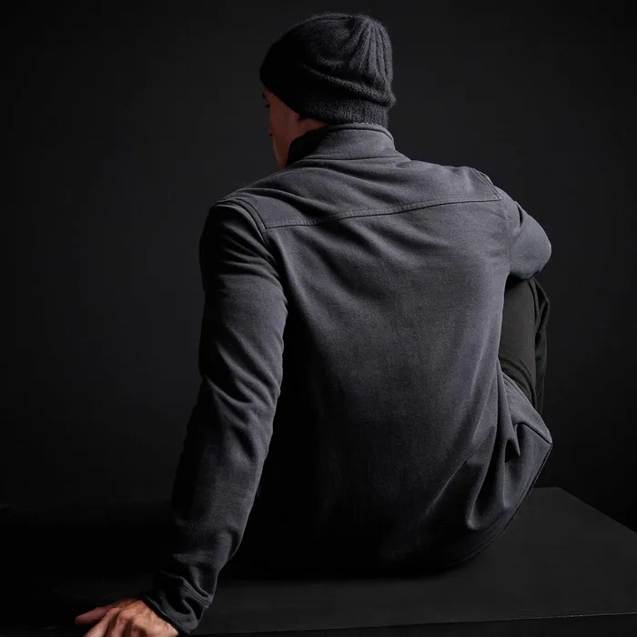 MEN James Perse JACKETSOUTERWEAR Fleece Funnel Neck Peacoat Magma