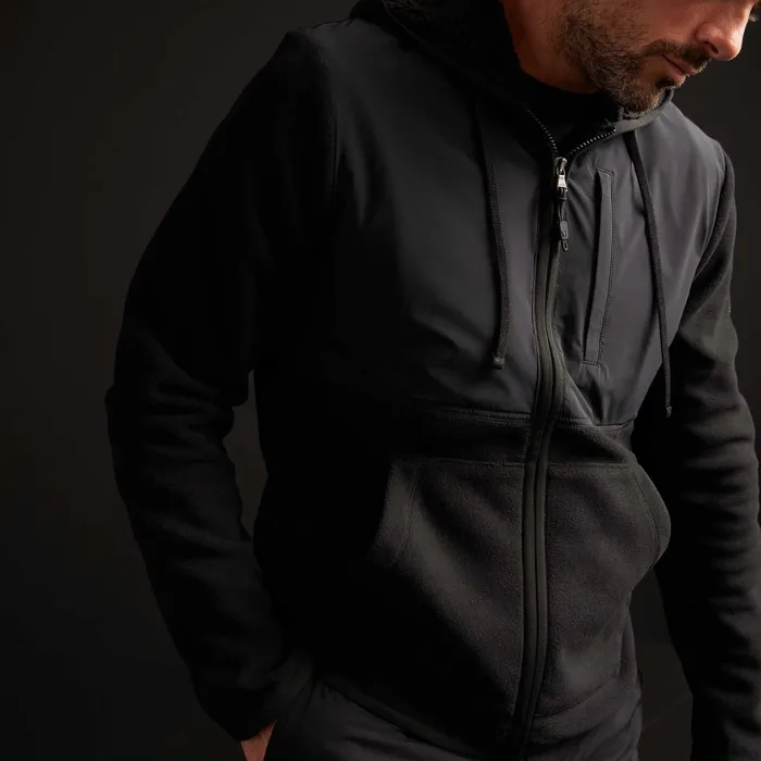 MEN James Perse JACKETSOUTERWEAR Technical Polar Fleece Zip Up Hoodie Black