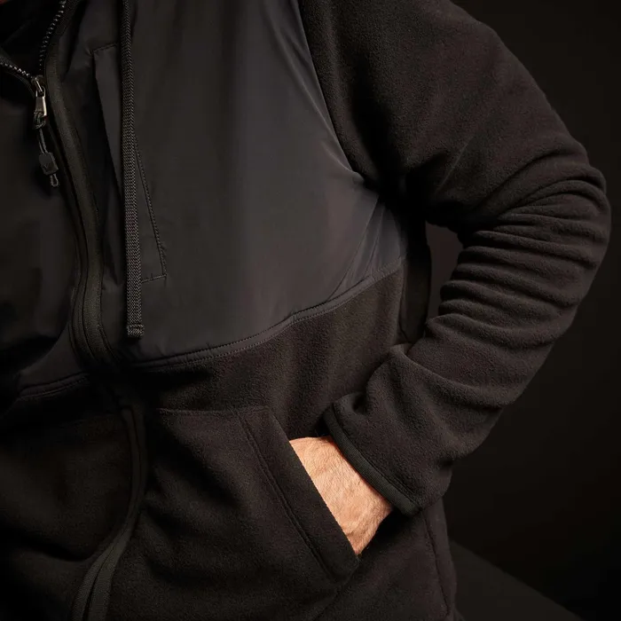 MEN James Perse JACKETSOUTERWEAR Technical Polar Fleece Zip Up Hoodie Black