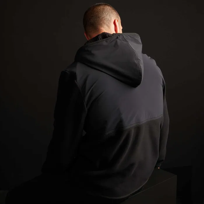 MEN James Perse JACKETSOUTERWEAR Technical Polar Fleece Zip Up Hoodie Black