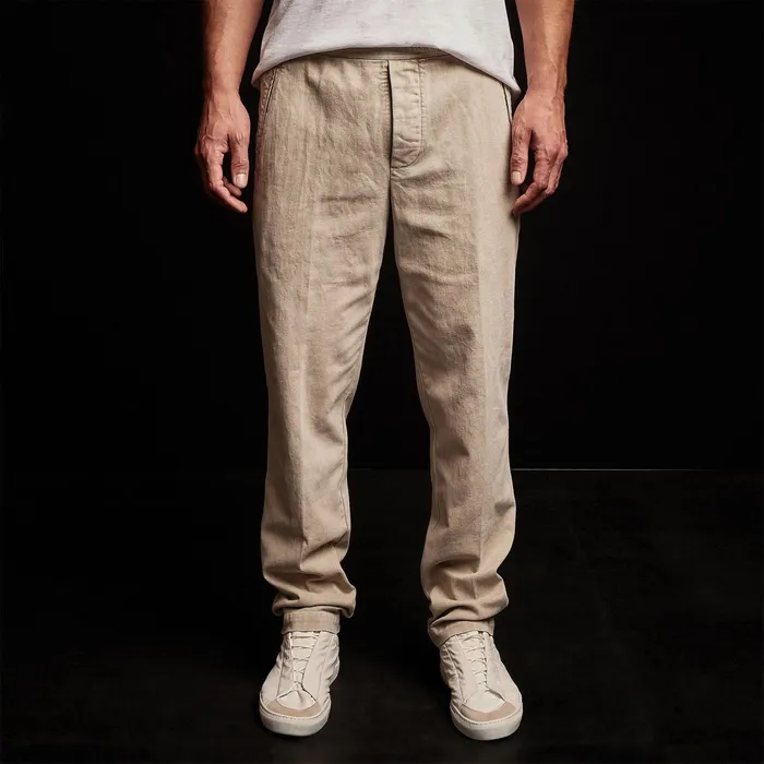 MEN James Perse PANTSDENIM Brushed Cotton Twill Trouser Toast Pigment