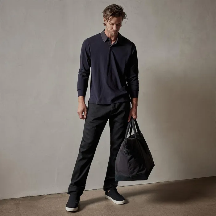 MEN James Perse POLOSNOVELTY TOPS Clean Finish Jersey Contrast Polo French Navymagma