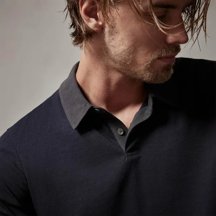 MEN James Perse POLOSNOVELTY TOPS Clean Finish Jersey Contrast Polo French Navymagma