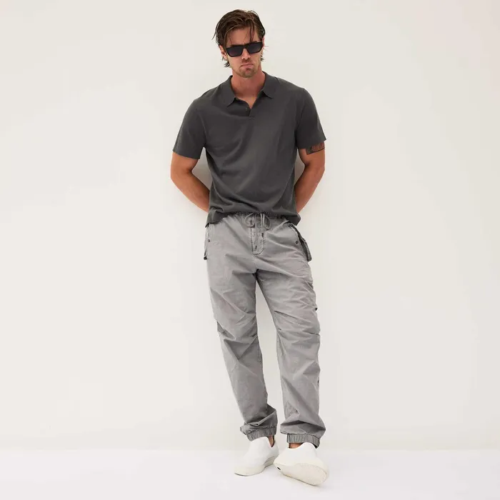 MEN James Perse POLOSNOVELTY TOPS San Jacinto Knit Polo Flint