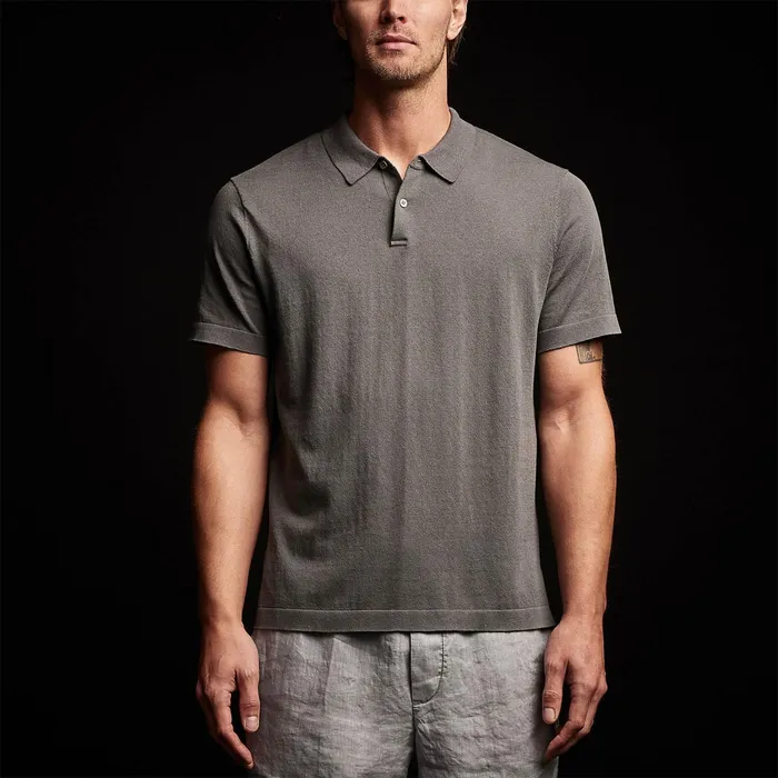 MEN James Perse POLOSNOVELTY TOPS San Jacinto Knit Polo Flint
