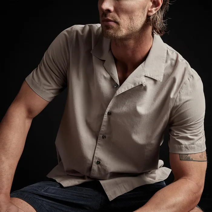 MEN James Perse SHIRTING Double Layer Short Sleeve Shirt Silt