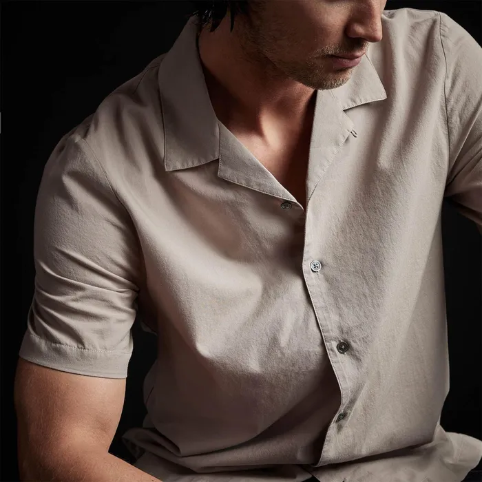 MEN James Perse SHIRTING Double Layer Short Sleeve Shirt Silt