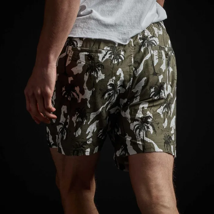 MEN James Perse SHORTS Camo Palm Print Short Jungle