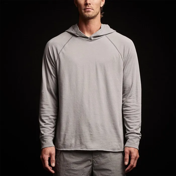 MEN James Perse SWEAT TOPSBOTTOMS Crisp Cotton Terry Hoodie Silver Grey