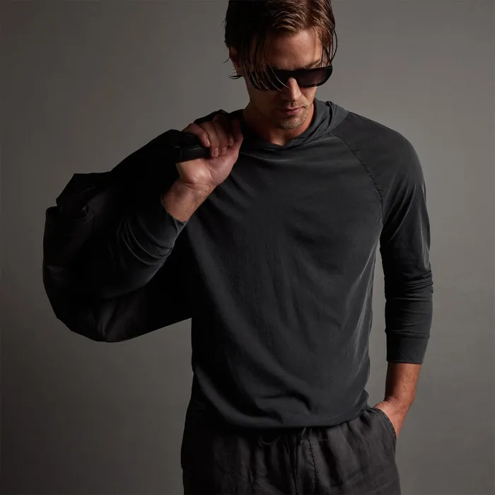 MEN James Perse SWEAT TOPSBOTTOMS High Gauge Jersey Hoodie Magma Pigment