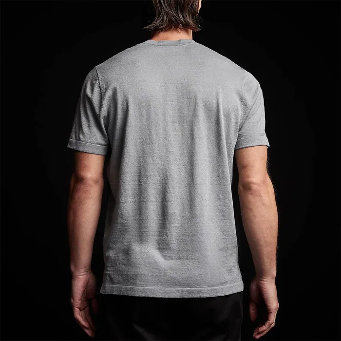 MEN James Perse SWEATERS Linen Blend Short Sleeve Crewneck Sweater Breeze