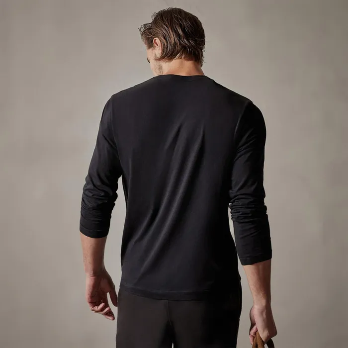 MEN James Perse TSHIRTS Brushed Lotus Long Sleeve Crew Black