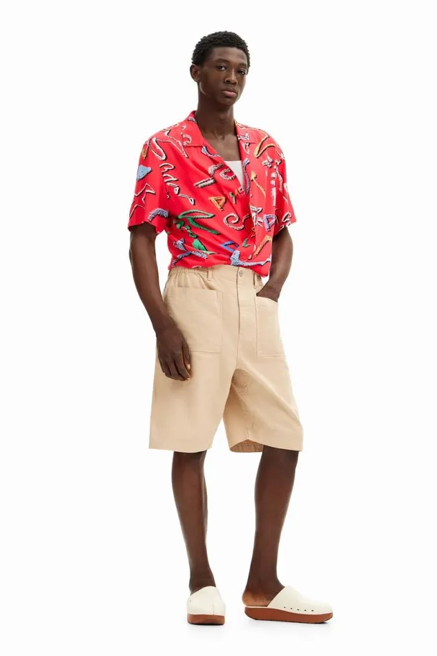 Men Jeans And Trousers Desigual Plain Shorts With Pockets