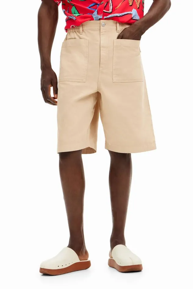 Men Jeans And Trousers Desigual Plain Shorts With Pockets