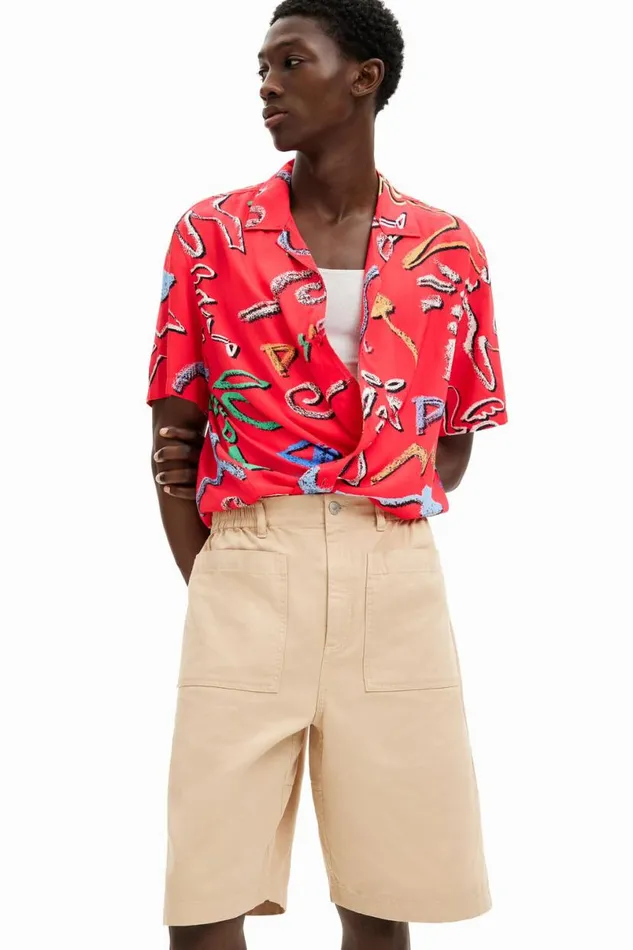 Men Jeans And Trousers Desigual Plain Shorts With Pockets