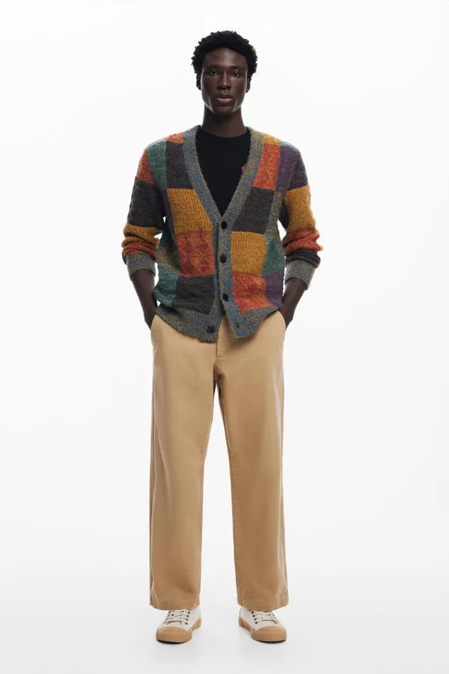 Men Jumpers And Sweatshirts Desigual Checked Cardigan