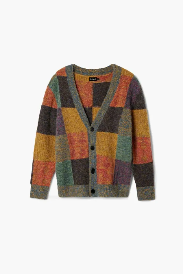 Men Jumpers And Sweatshirts Desigual Checked Cardigan