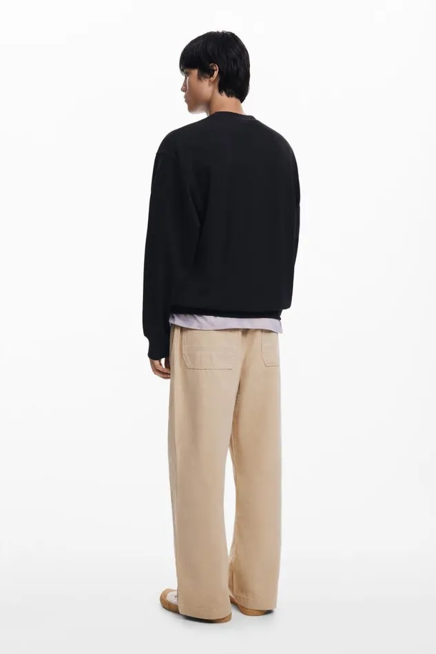 Men Jumpers And Sweatshirts Desigual Contrast Embroidered Sweatshirt