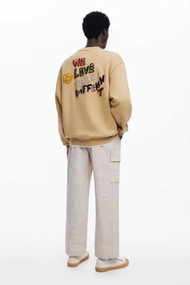 Men Jumpers And Sweatshirts Desigual Embroidered Sweatshirt